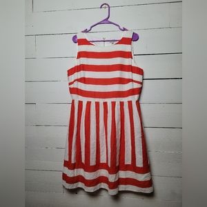 Cremieux - Red and White striped dress - size 14